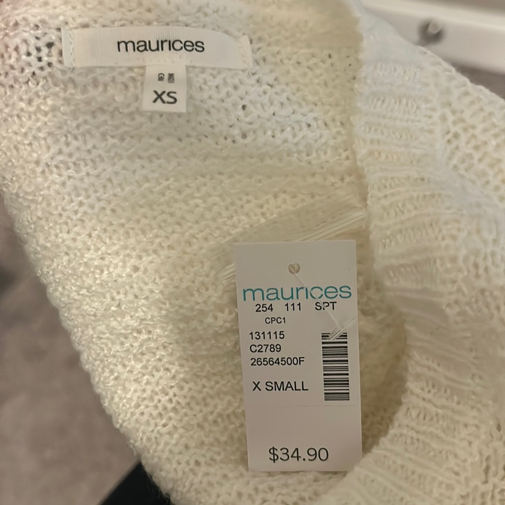 Maurices XS Cream Soft White Knit Tunic Sweater - Picture 5 of 5